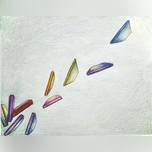 NEW Original Artwork Illustration Pencil Drawing Rainbow Colors Abstract Art